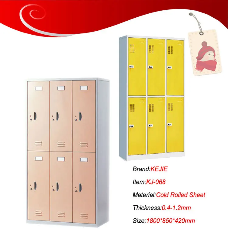 High Quality Gym Metal 6 Door Storage Cabinets Locker Bedroom High Quality Gym Metal 6 Door Storage Cabinets Locker Bedroom Furniture Wardrobe Steel