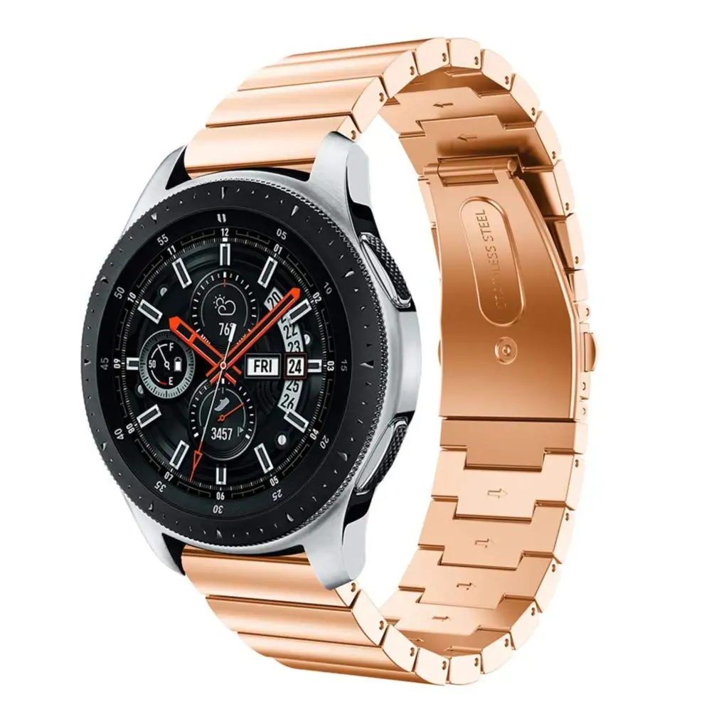 Watch Band for Samsung Galaxy Watch, MoreToys 22MM Stainless Steel Replacement Accessory Wristband Watchband for Samsung Galaxy Watch 46MM Version (Rose Gold)