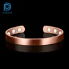 Friendly 18K Gold Plating 6 Magnets with 3000 Gauss Cuff Copper Bangle Health Bracelet
