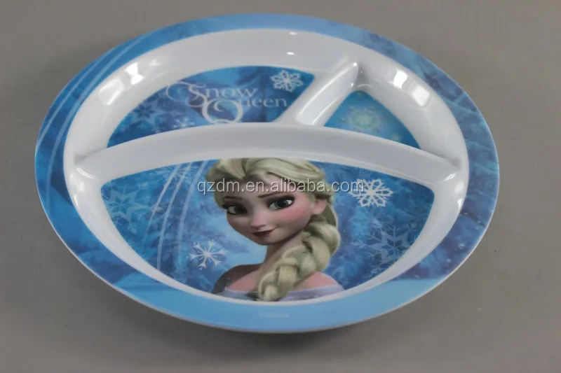 8.5" Melamine 3 Divide Plate, 100% Melamdine Section Plate