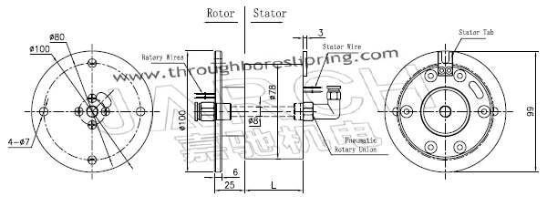 Long Life Time Lead Free Pneumatic Electric Swivel Joint 78mm Outer , Electrical Rotary Unions