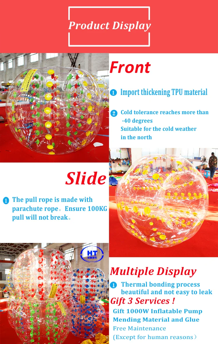 Haotong new style  human inflatable bumper bubble ball/body bumper ball for sale 
