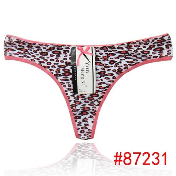 2016 Hot Selling Underwear Soft Cotton Thongs Crazy Leopard Print Sexy