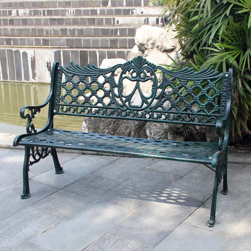 heavy wrought iron bench