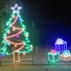 Outdoor 2D LED rope light Christmas tree lighted window silhouette for drive through Christmas park light displays