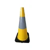 Hot Saling 700mm Yellow Traffic Cone With High Intense Grade Reflective And Black Base
