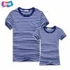 Marine Tshirt Custom 100% Cotton Stripe T-Shirt Rib Collar Rib Cuff Custom Blank Tee Wholesale