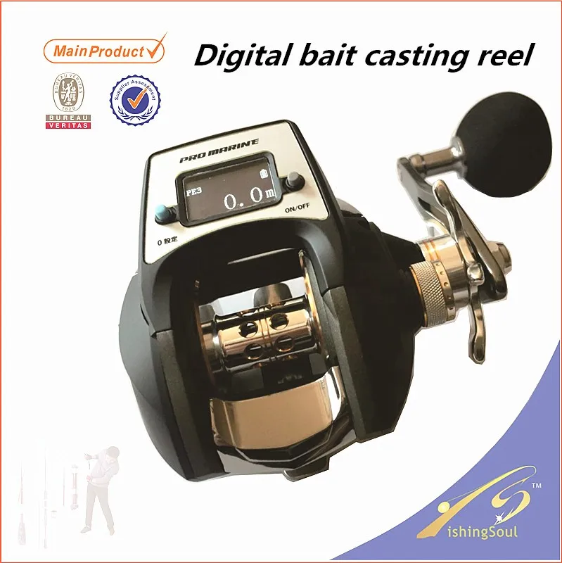 Drc002 High Quality Matte Black Digital Baitcasting Fishing Reel For