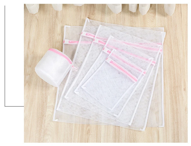 Zippered Laundry Bag Bra Socks Underwear Clothes Bag Foldable Polyester