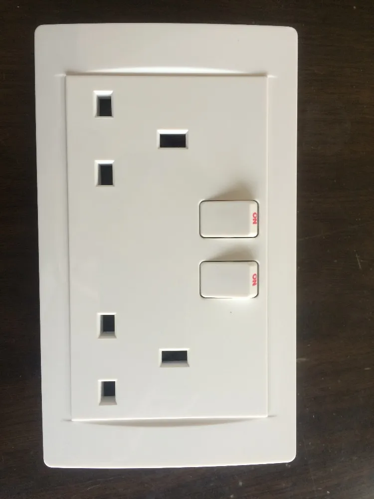 13a Double Pole Switch Socket New Design 2 Gang Electrical Wall Socket