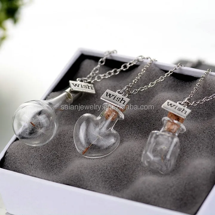 dandelion wish bottle pendant (3)