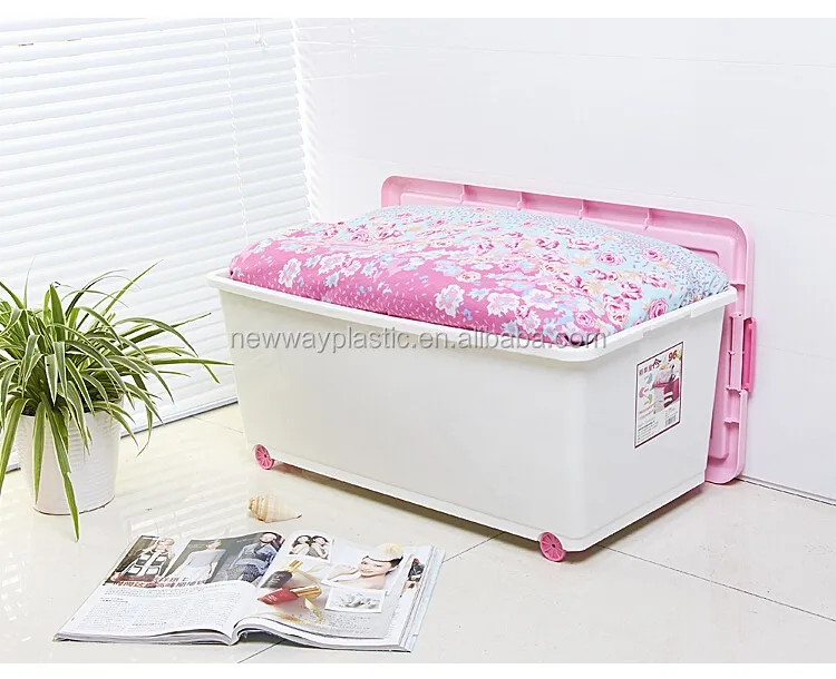 Large Plastic Storage Box Pp Bins With Lid Wheels For Food Clothing