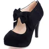 Wholesale Women Shoes latest fashion bow High-heeled shoes suede large size Pumps