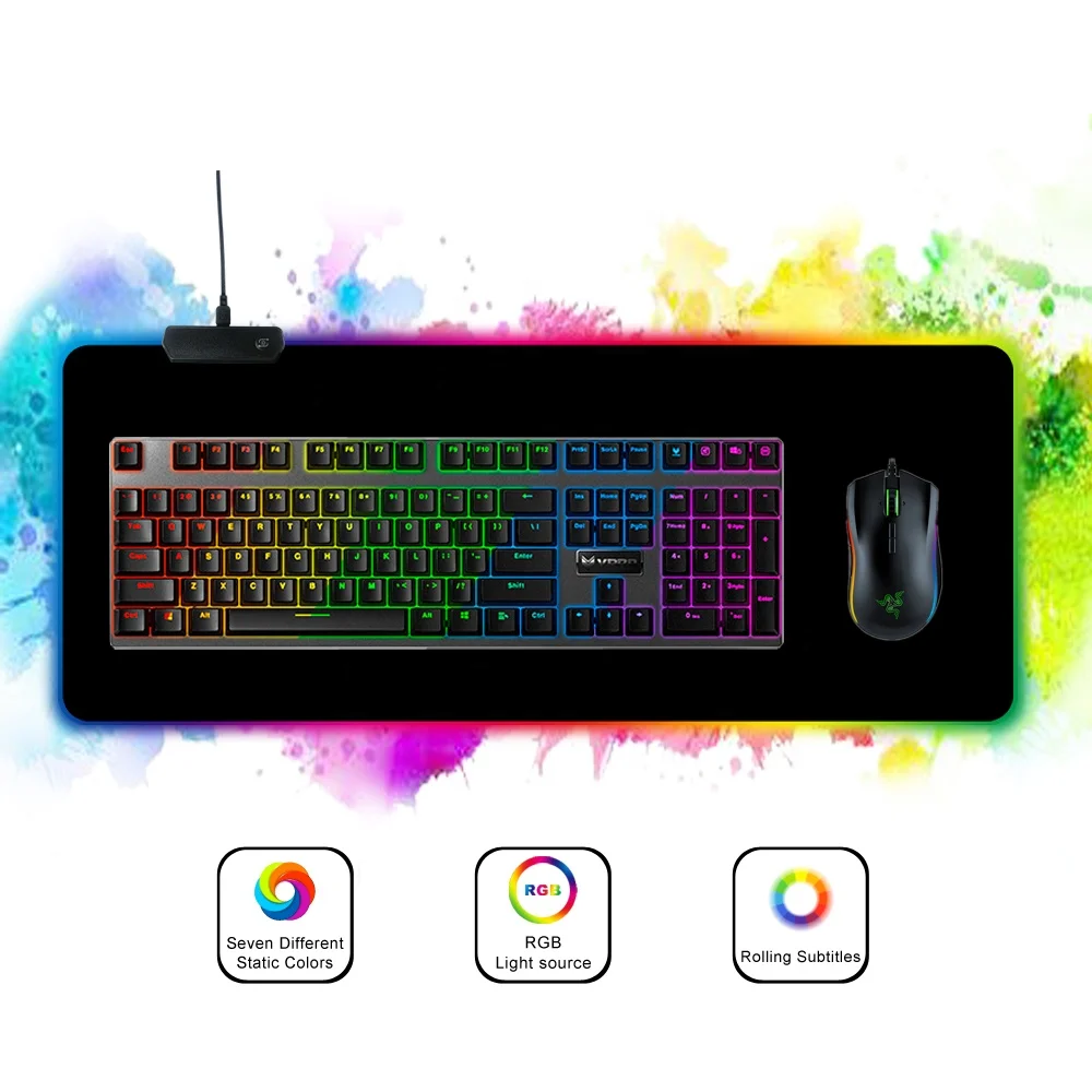 Notebook Nonslip Oem Supported High Quality Glowing Gaming Soft Custom Rubber Non-slip Mouse Pad
