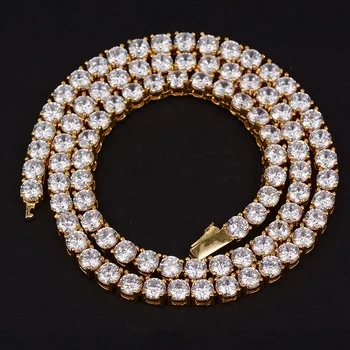 Bishilin Hip Hop Kette Herren 50cm - Edelstahl Tennis Kette 5.5mm Mit Zirkonia