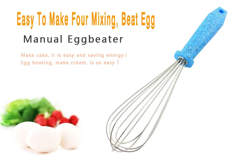Pure and Fresh Color Hang Hole Design Egg Whisk