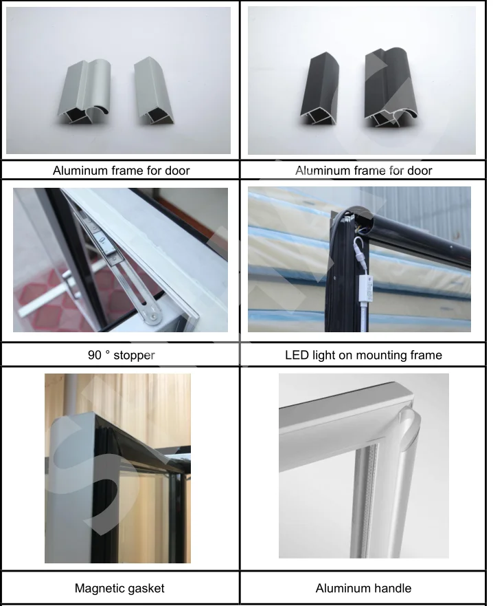 0~8 temperature 2 layers/3 layers tempered glass door for cool room and display chiller for sale 2018