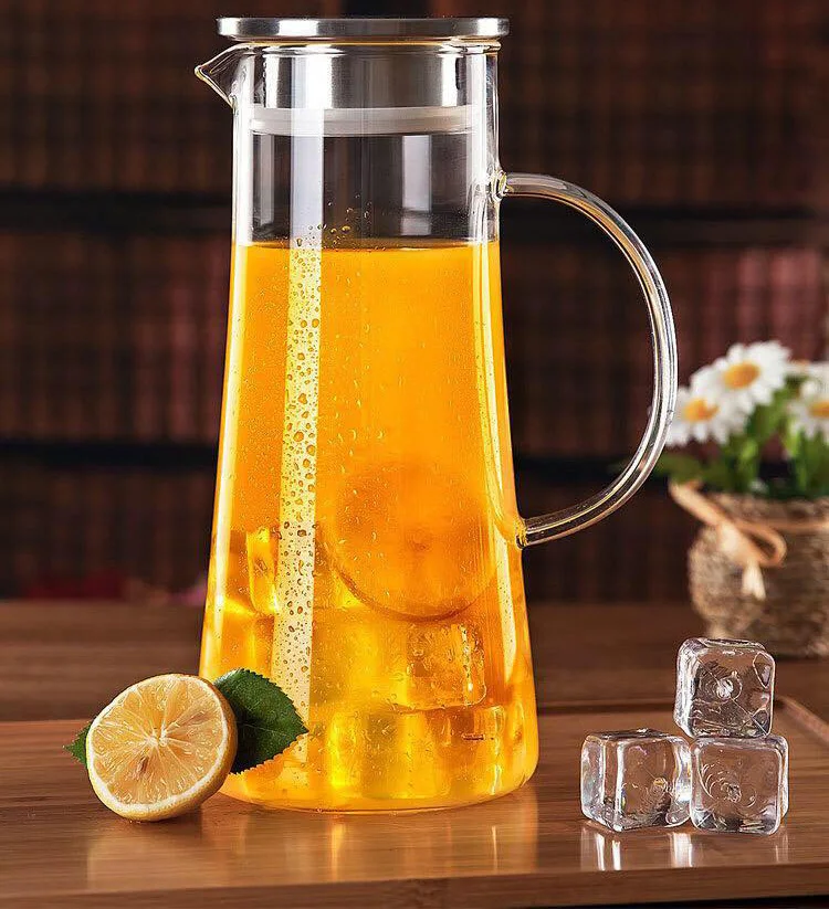 1.4l Glass Cold Water Pitcher Kettle With Lid And One Cup Buy Glass