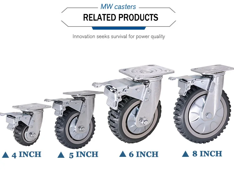 8 Inch Pvc Wheel Removable Plate Type Heavy Duty Industrial Caster With