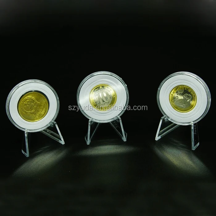 Clear Challenge Coin Holder Plastic Coin Stand Medallion Display Stand
