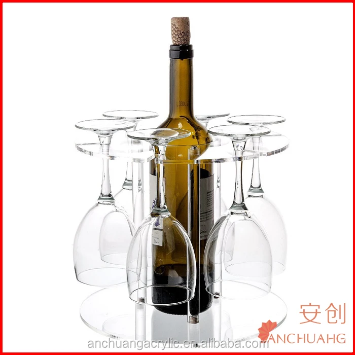 Acrylic 1 Bottle 6 Glass Wine Stand Tabletop Organizer And Storage Holder Kitchen Stemware Display With - Tabletop Wine Bottle And Glass Holder Acrylic 1 Bottle 6 Glass Wine Stand Tabletop Organizer And Storage Holder Kitchen Stemware Display With - Tabletop Wine Bottle And Glass Holder