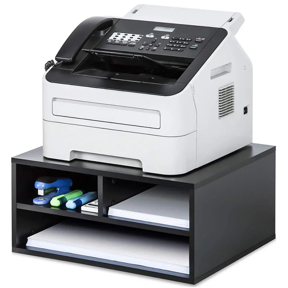 Two Tier Printer Stands With Storage Office Desk Paper Organizer