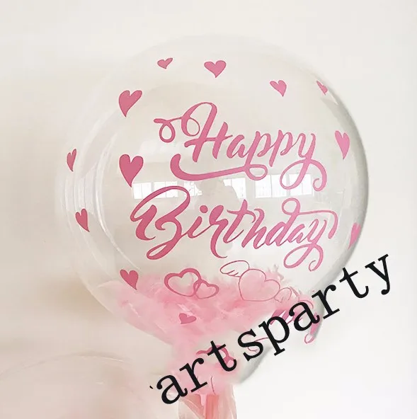 Wholesale Bobo Clear Balloon With Happy Birthday Stickers For Birthday ...