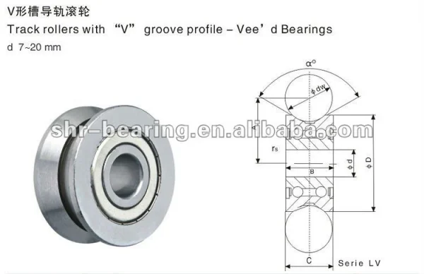 MING-BIN Bearing Tool Accessories LV20/8ZZ LV20/8 LV20 V-Groove Track Roller Bearing 8x30x14mm Diameter : LV20 8 ZZ 