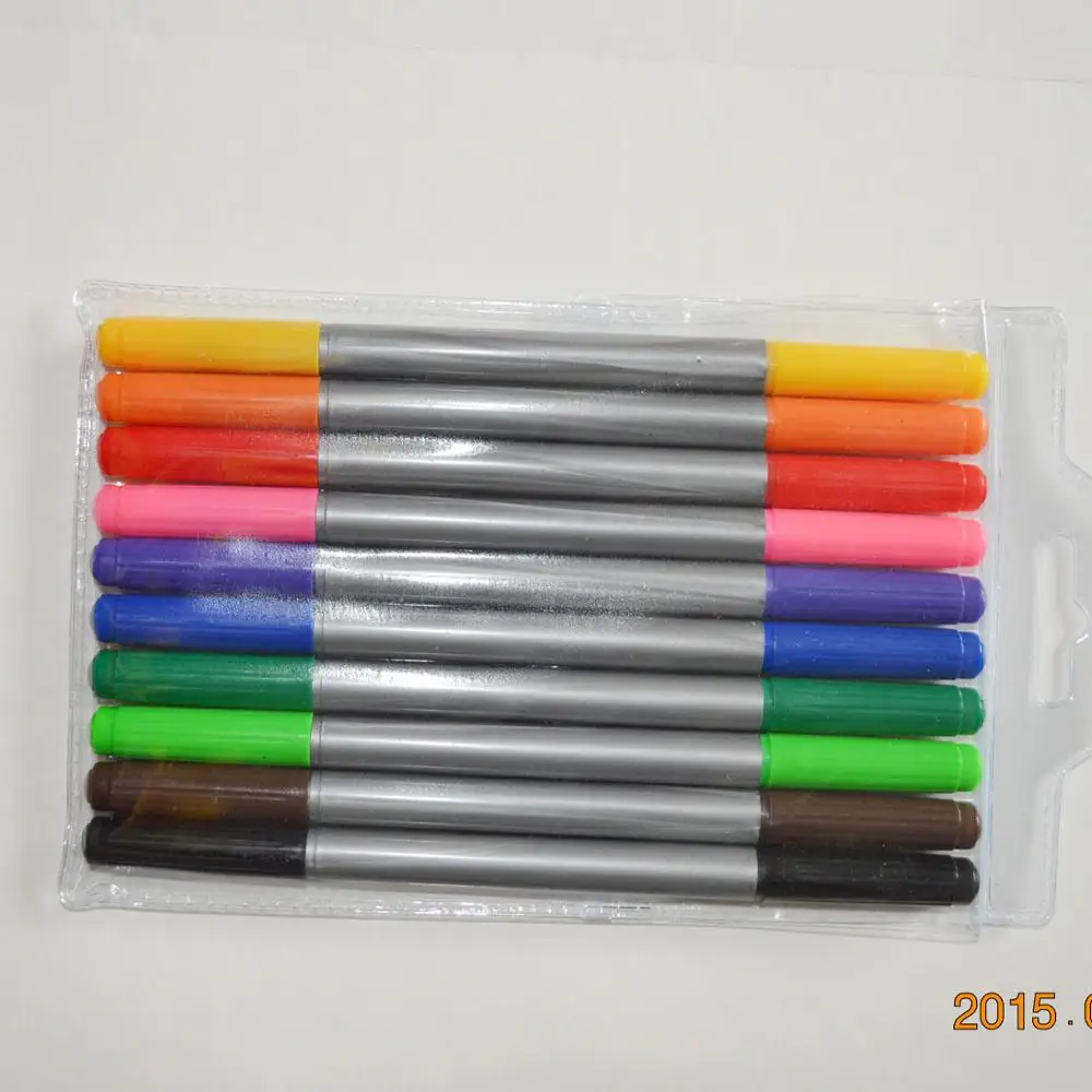 Double Head Water Colour Fibre Tip Felt Pen,Felt Tip Color Pen,Double