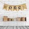 Jute Burlap ONE Banner Flag Garland Boy Baby Shower Bunting Girl 1st First Birthday Party Flag Celebrate Party Decor