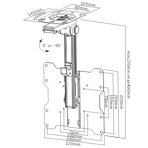 Tv Ceiling Mount With Flexible Sliding Rails Buy Motorized Tv Ceiling