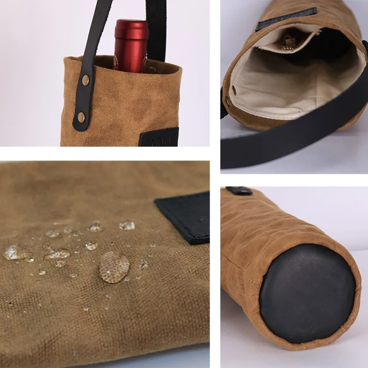 waxed canvas wine bag