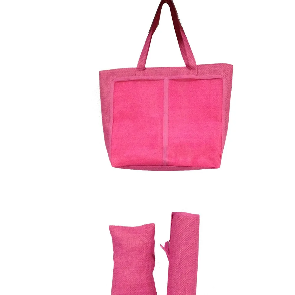 Folding Straw Beach Mat With Pillow / Cheap Folded Straw Mat / High Quality Beach Mat With Bag