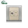 universal standard Stainless steel panel TV and computer wall socket