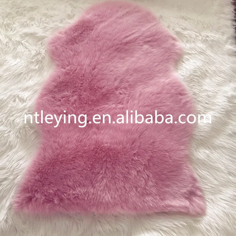 Hot Pink Faux Fur Sheepskin Rug Synthetic Hot Pink Faux Fur Sheepskin Rug