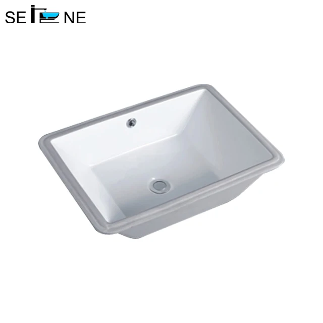 Rectangular Under Counter Mounted Ceramic Basin For Bathroom Vanity ...