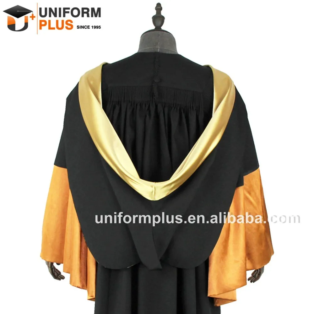 Customized Golden Academic Diploma Graduation Gown And Regalia Robe Buy Diploma Graduation