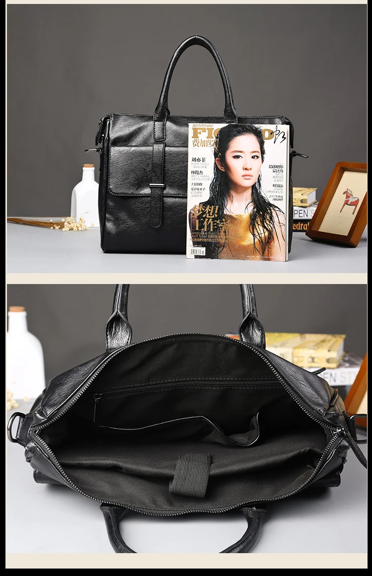 Professional Manufacturer Supplier PU briefcases for men waterproof fashion business laptop bag men black handbag portfolio case