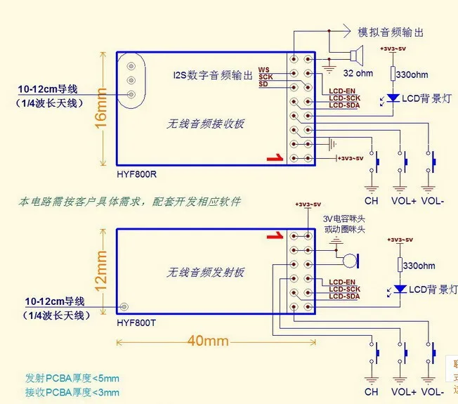 Taidacent Rf Wireless Uhf Wireless Digital Audio Transceiver Module