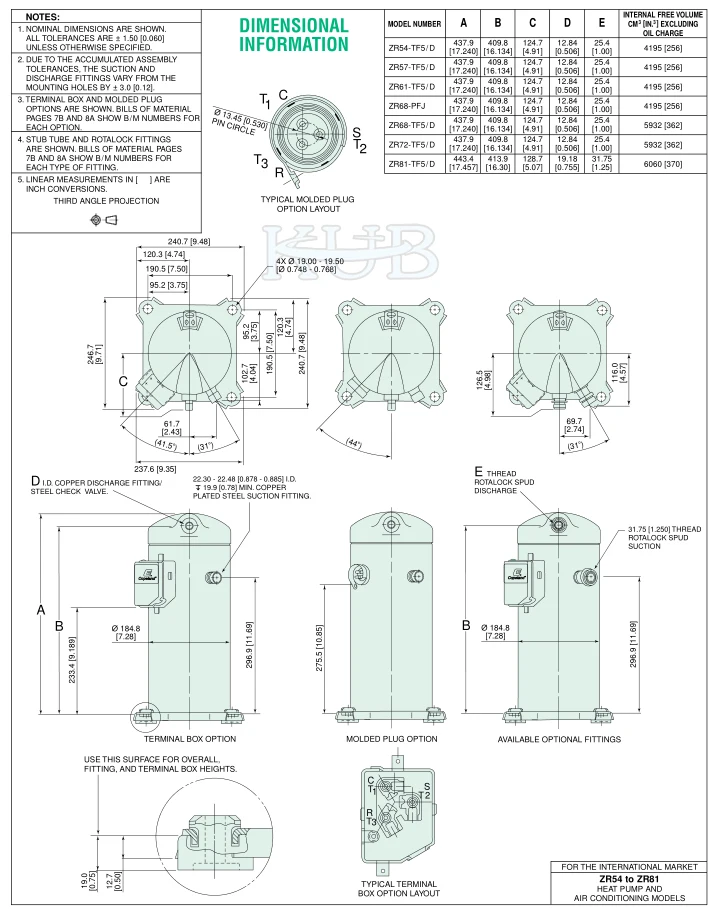 ZR57KCE-TFD-522 4.75HP scroll refrigeration compressor copeland  compressor