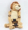 direct factory plush lion toy anti lost walking backpack/ plush children lion backpack with anti-lost strap