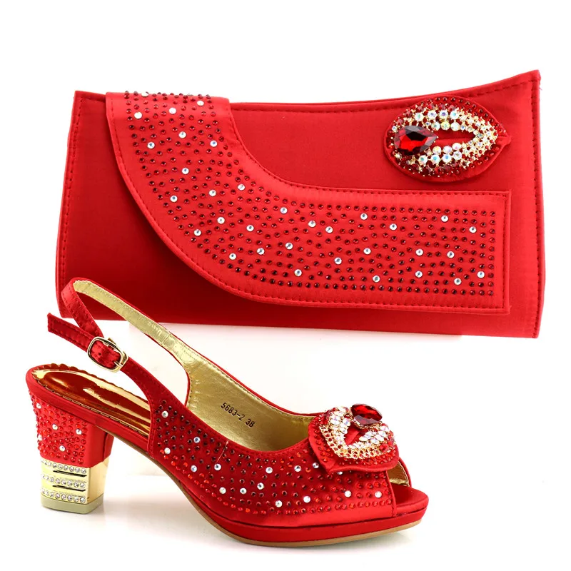 Rortydream Italy Shoes And Matching Bags Rhinestones Women Shoes And ...