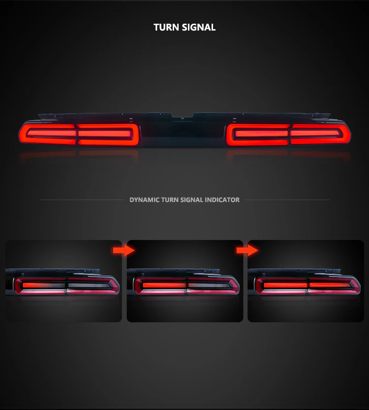 VLAND Manufacturer For Car Tail Lamp For Challenge LED Taillight 2008-2014 For Challenger Tail Light With Sequential Indicator