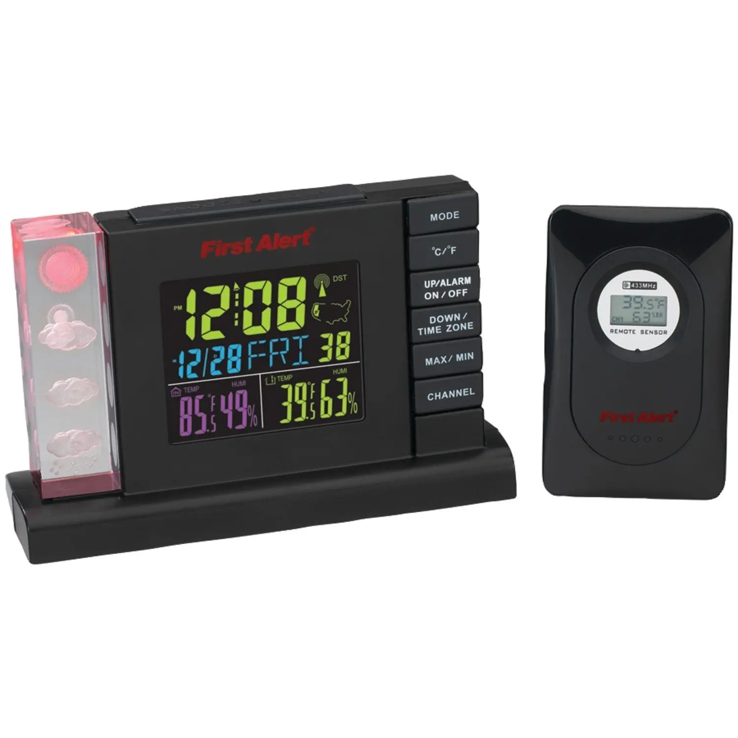 First Alert Radio-Controlled Weather Station Alarm Clock With Wireless Sensor "Product Type: Weather Stations & Thermometers/Weather Stations"