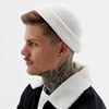wholesale custom color mini fisherman beanie in white rib
