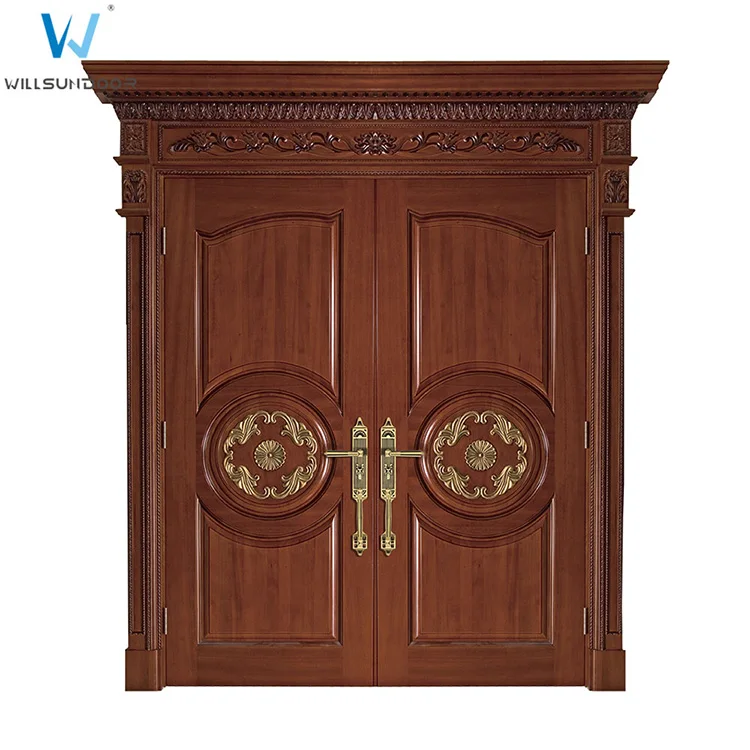 New Hot Fashion Fire Rated Double Leaf Wooden Entry Door Swing Open Style Solid Wood Door Hotel Main Door Buy New Hot Fashion Fire Rated Double Leaf