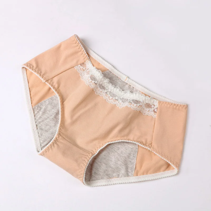 Ladies Cotton Menstrual Leakproof Panties Lace Waterproof Sanitary