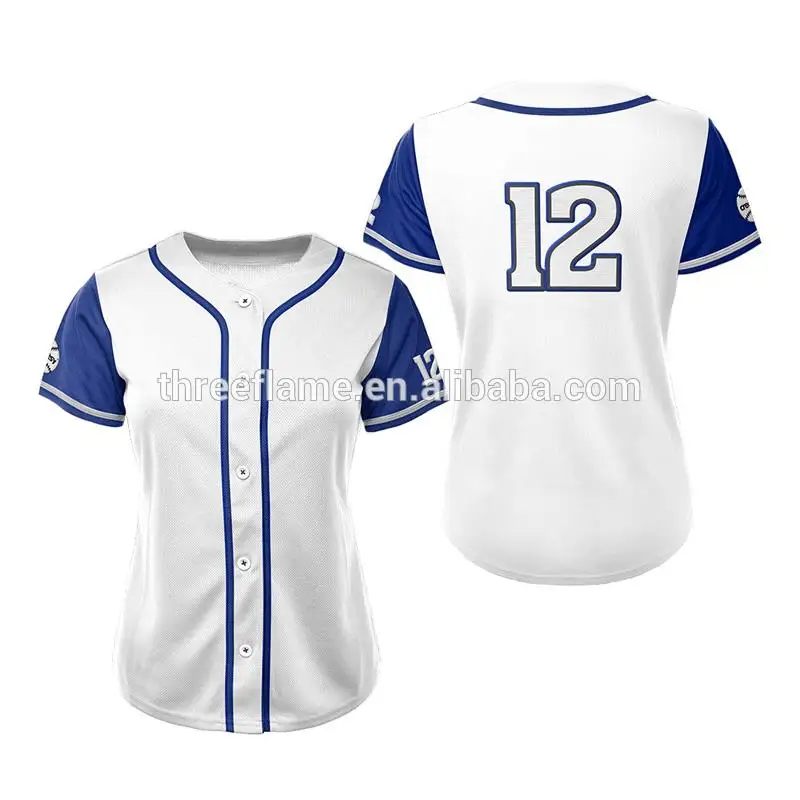 Wholesale Blank Baseball Jersey White Custom College Softball T