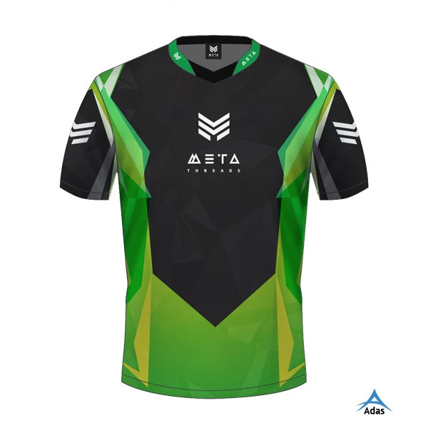 Sublimation Fluorescence Green Printing Custom E-sports Jersey For Men ...