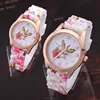 2014 new york flower silicon ladies watch Popular branded watches for womens flower wach print alloy floral watch